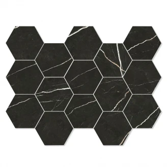 Marmor Mosaik Klinker <strong>Prestige</strong>  Svart Polerad 33x23 cm